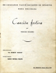 Partitura de Canción festiva (III Concurso Vasco-Navarro de Ochotes, 1965)